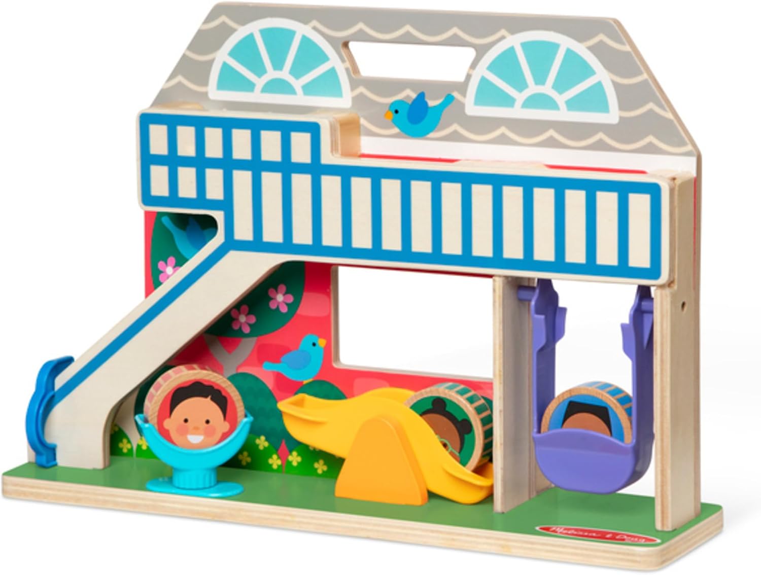 Melissa & Doug GO Tots Wooden Toy Schoolyard Tumble with Collectible Characters | Wooden Toy for Infants | Developmental Toy for Toddlers | 0+ | Gift for Baby Boys or Baby Girls - FSC Certified