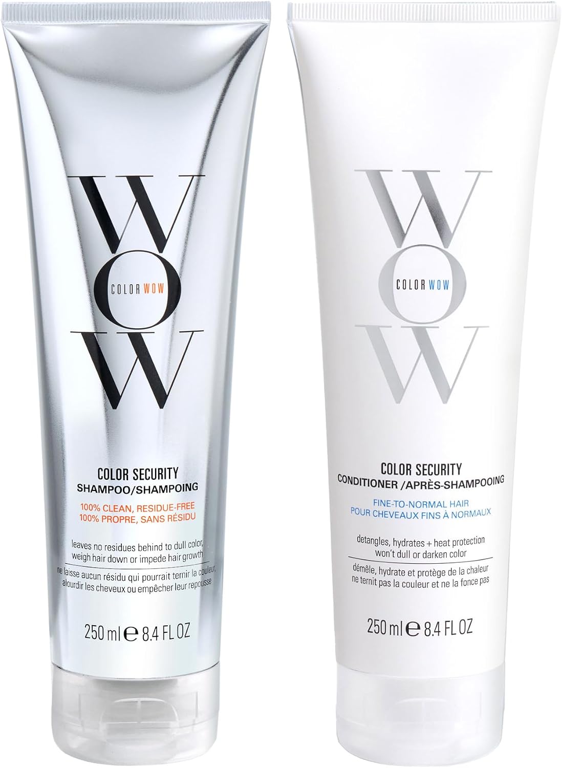 Color Wow Color Security Shampoo & Conditioner Duo for Fine Hair, 2x250ml
