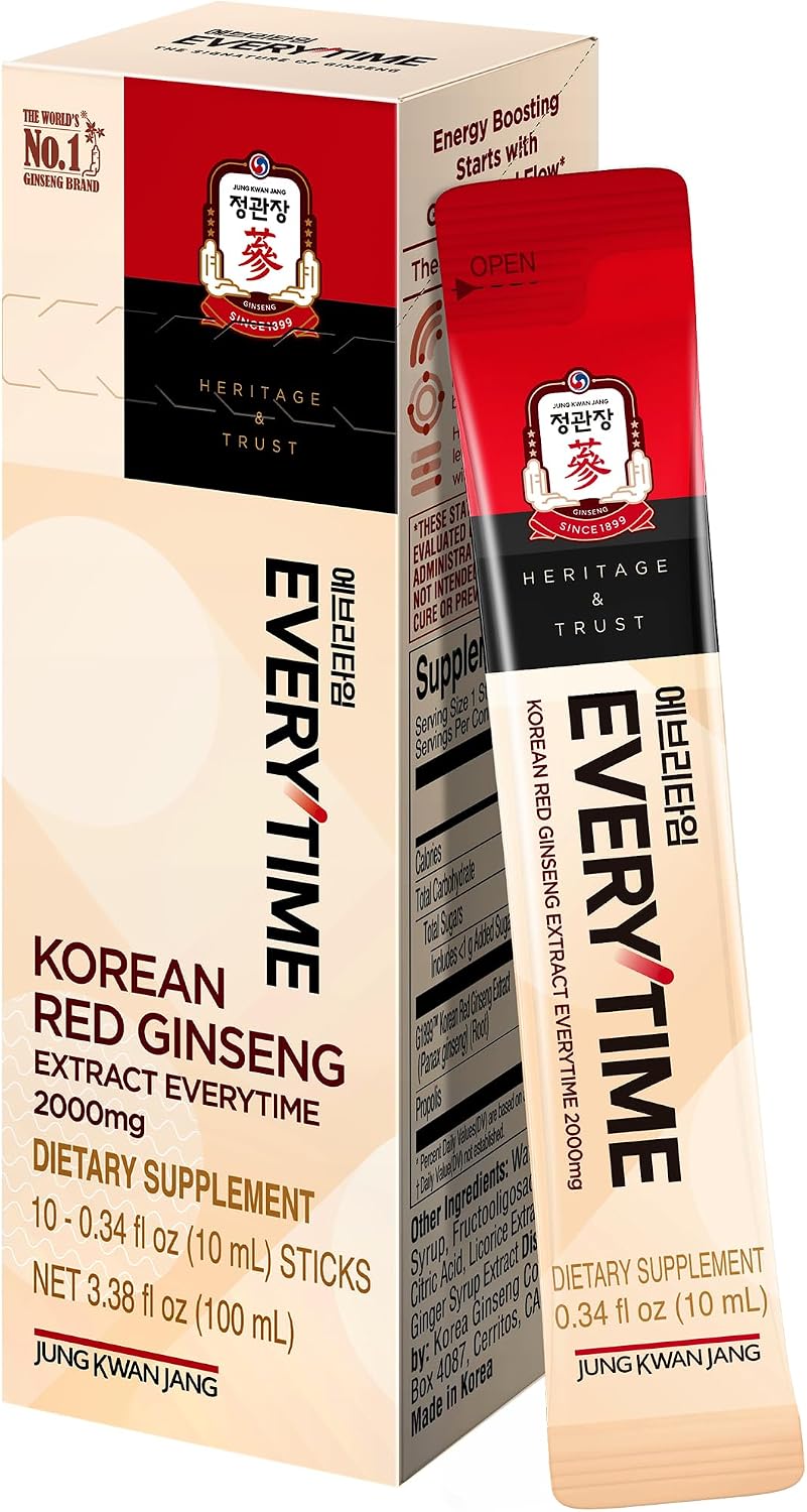 JUNG KWAN JANG Everytime Korean Red Ginseng Extract 2,000mg - 10 Sticks