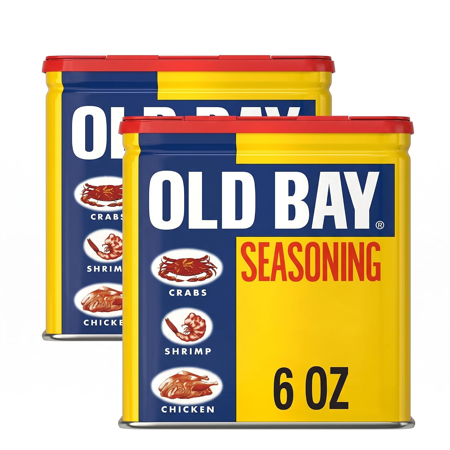 OLD BAY Seasoning, Classic Seafood, Non GMO, Gluten Free, Unique Blend of 18 Herbs & Spices for Shrimp, Crab Dip, Seafood & More, 6 oz (Pack of 2)