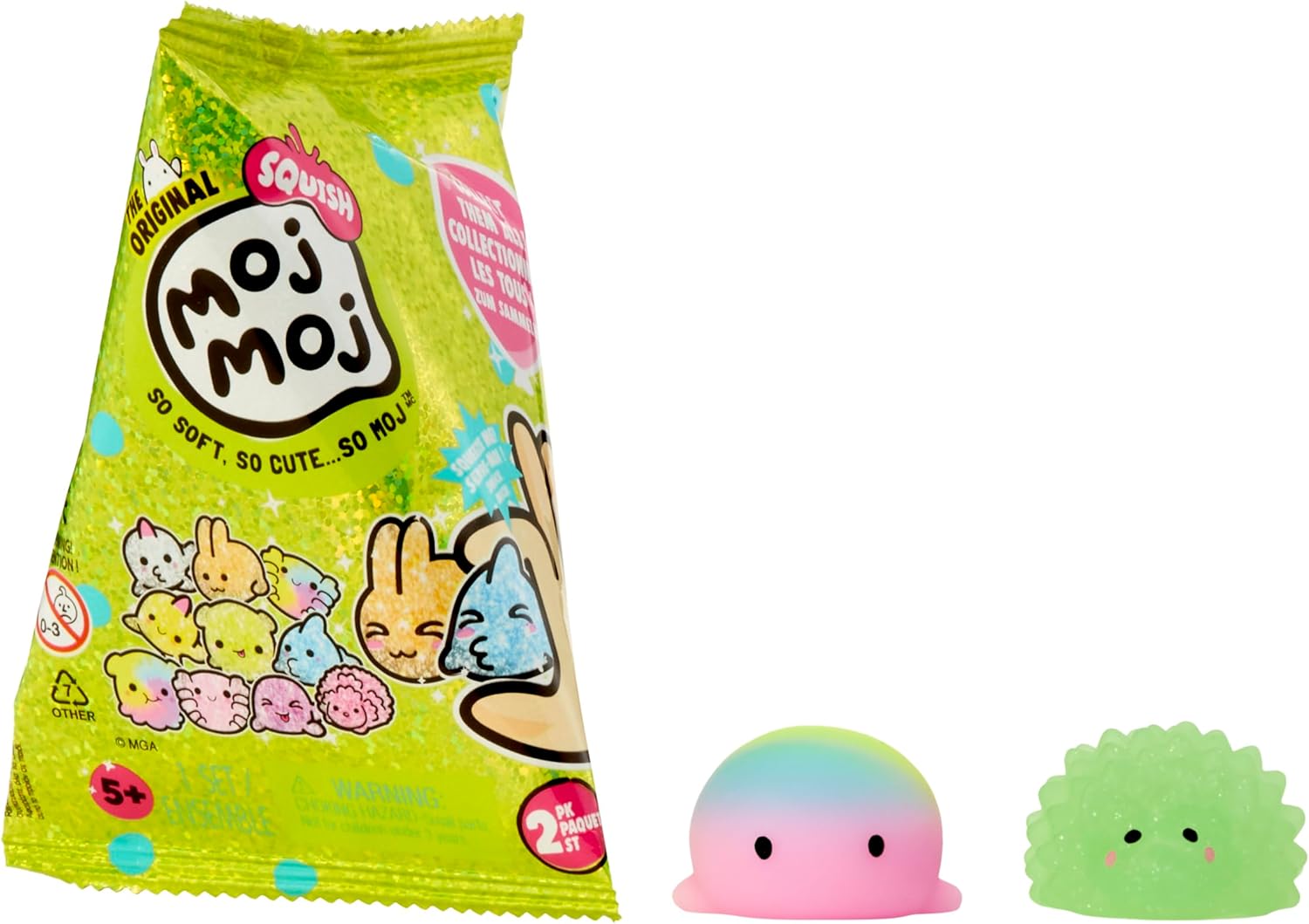 Moj Moj The Original Squish Series 1 - Collectible Figure, Blind Packaging, Pack of 2 Squishies, Sensory Toy, Easter Basket Stuffers, Party Favours for Kids Ages 5+