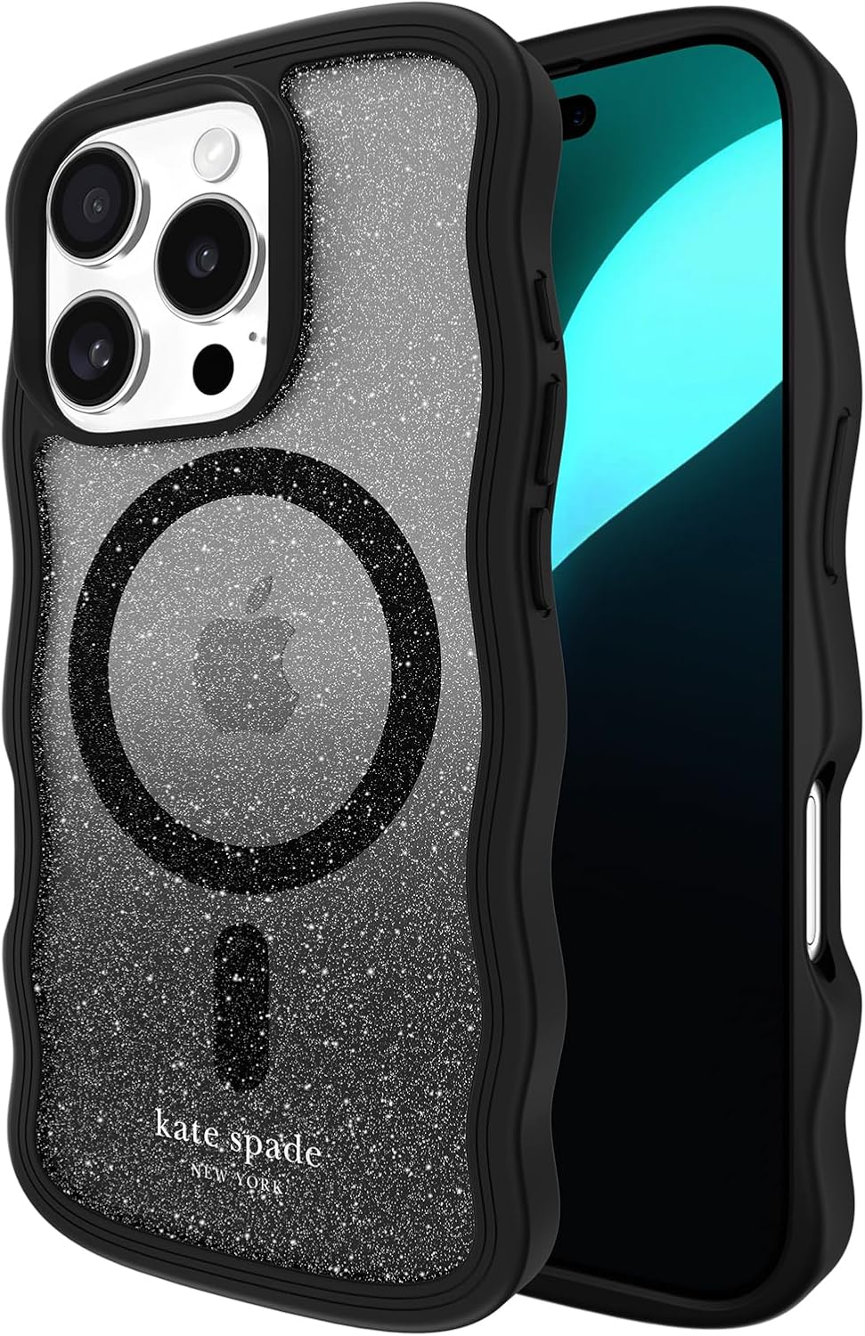 kate spade new york iPhone 16 Pro Case - Compatible with MagSafe - Designer Phone Case - Wavy Nightfall