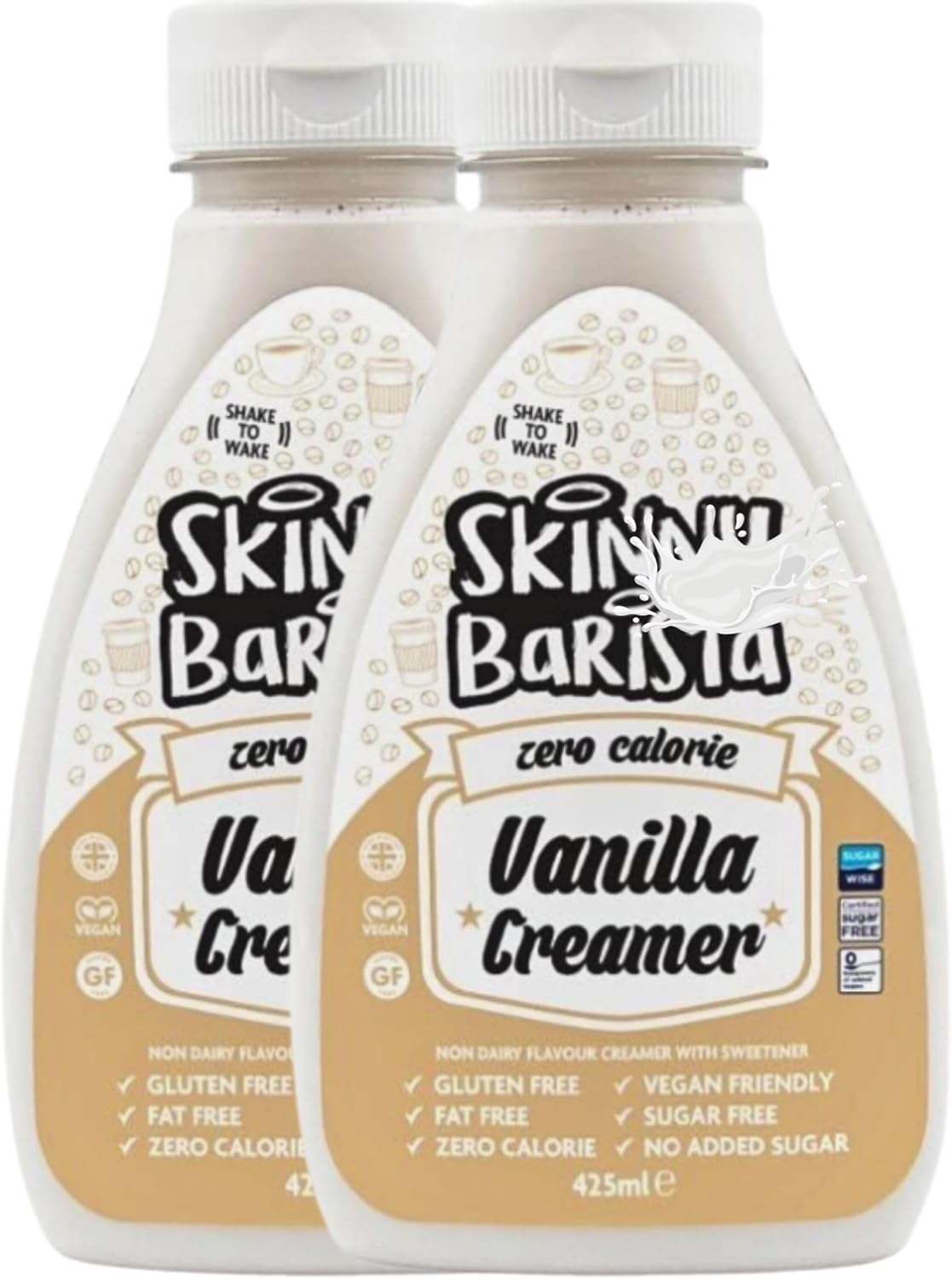 Creamer coffee Bundle With Skinny Vanilla Coffee Creamer, Non-Dairy, Vegan, Fat-Free, Sugar Free, For Coffee, Tea, Smoothies, Porridge 425g (2 Pack)