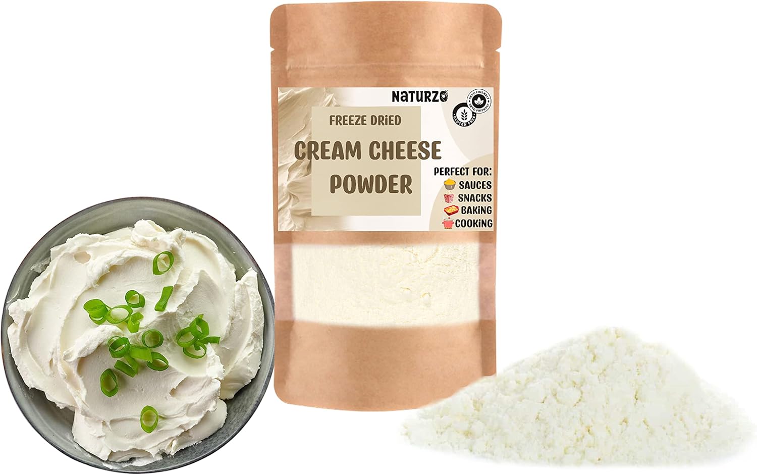 Freeze dried Cream cheese powder Keto friendly Sugar free for popcorn sauces nacho long shelf life dry mixes cheese cake sweets camping (40g)