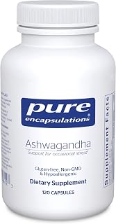 Pure Encapsulations Ashwagandha - 500 mg Ashwagandha Extract - Metabolism & Stress Support - Immune Support - GMO Free & Vegan - 120 Capsules
