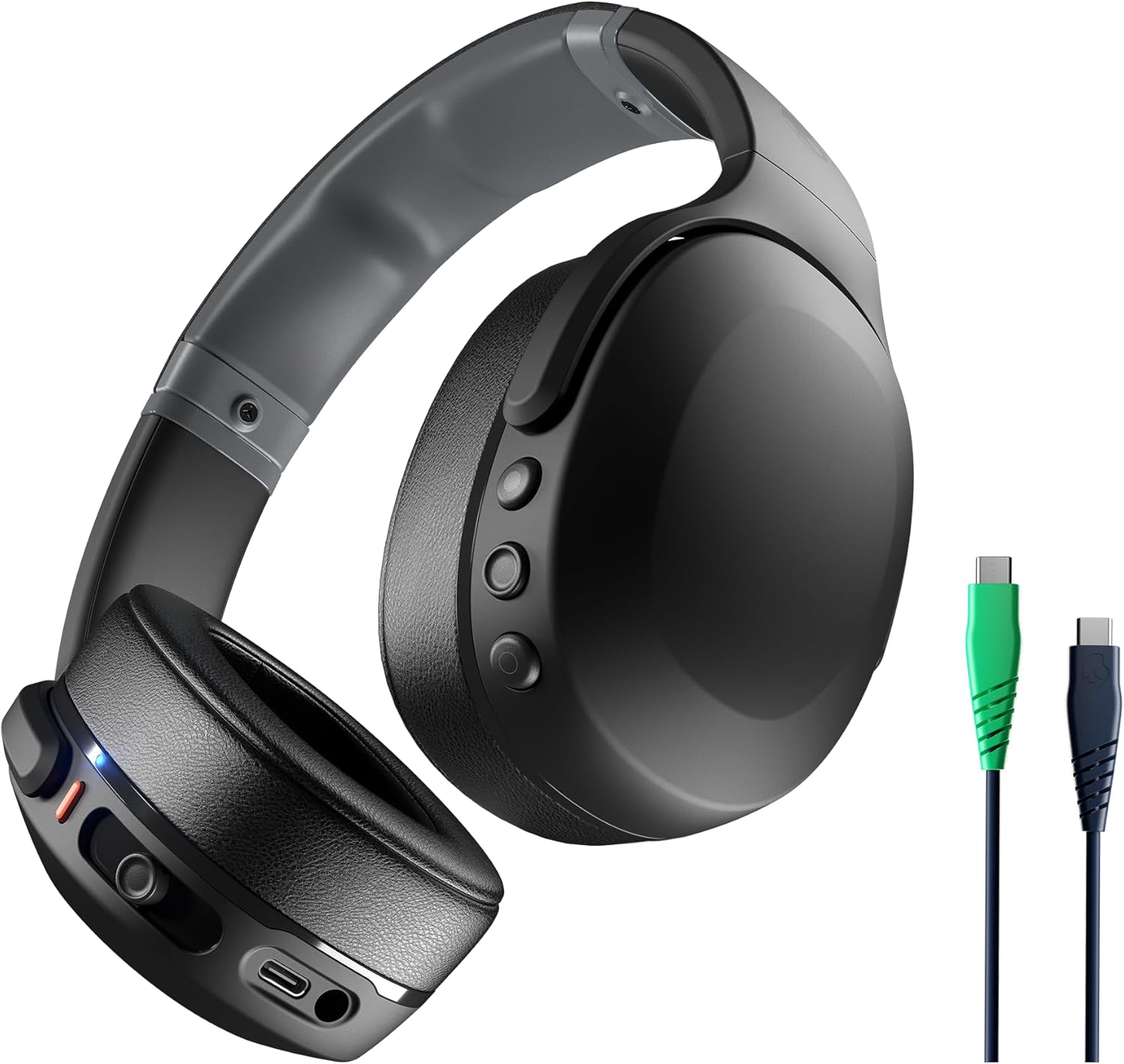 Skullcandy Crusher Evo Over-Ear Wireless Headphones with Sensory Bass, 40 Hr Battery, Microphone, Works with iPhone Android and Bluetooth Devices - True Black