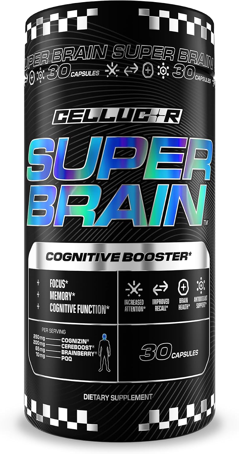 Cellucor Super Brain™ Cognitive Booster | Focus, Attention, & Recall | 30 Capsules