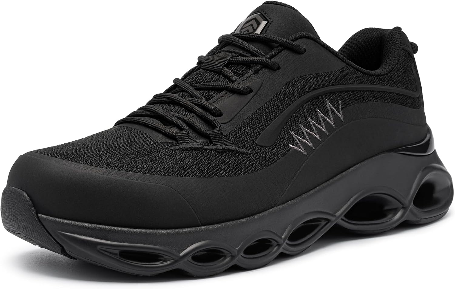DYKHMATE Steel Toe Wide Shoes for Men Women Lightweight Safety Sneakers Fashion Work Shoes Comfortable Breathable Safety Toe Slip on Tennis Shoes