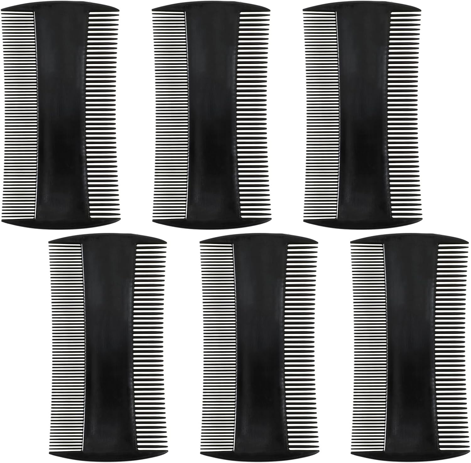 6 Pack Beard Comb for Men, Mustache Comb Double-Sided Pocket Combs Black Lice Combs for Hair, Beards & Mustaches