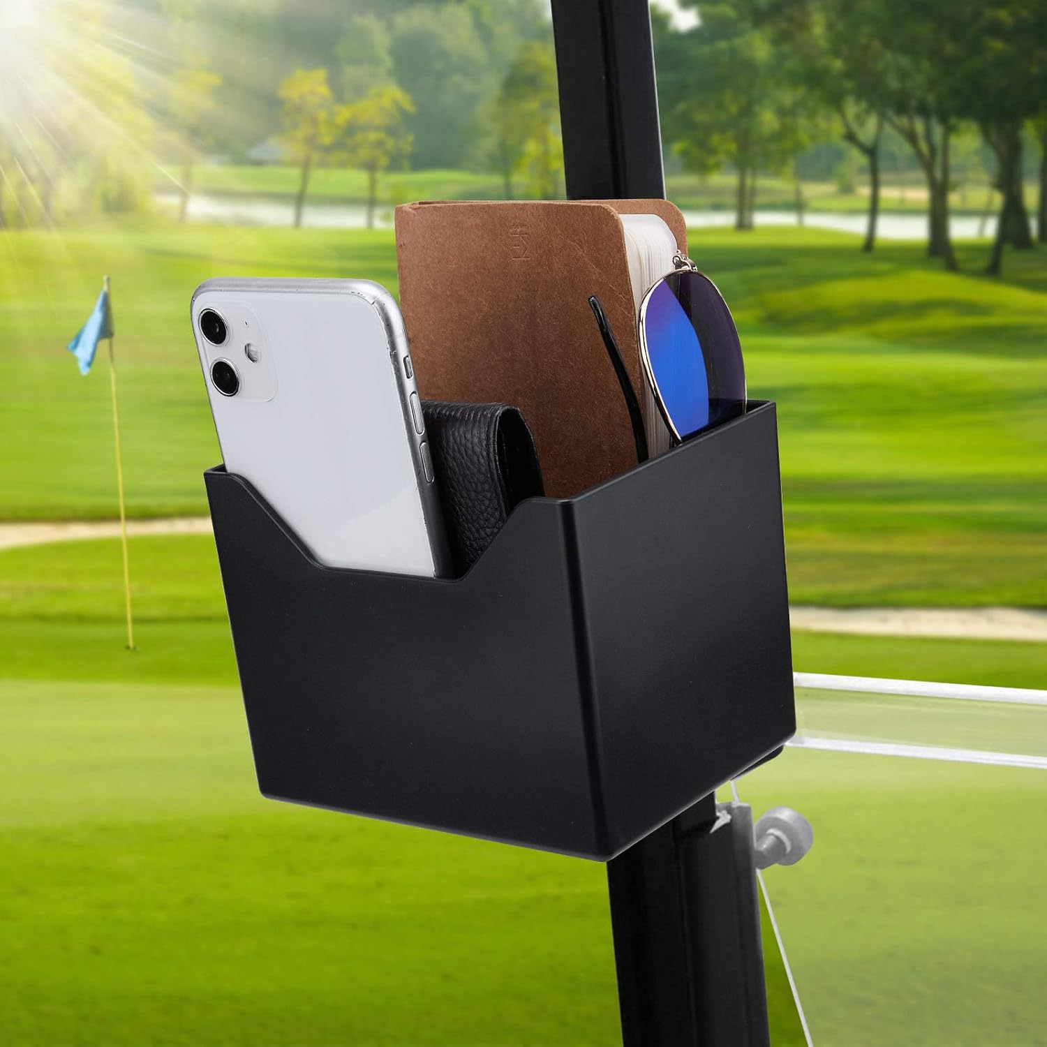 KEMIMOTO Magnetic Cup Holder, Magnetic Storage Organizer Caddy for Forklifts, Tractors, Trucks, Lawn Mowers, Skid Steers, Buses, Treadmills, Golf Cart Accessories, Metal Surface, Black