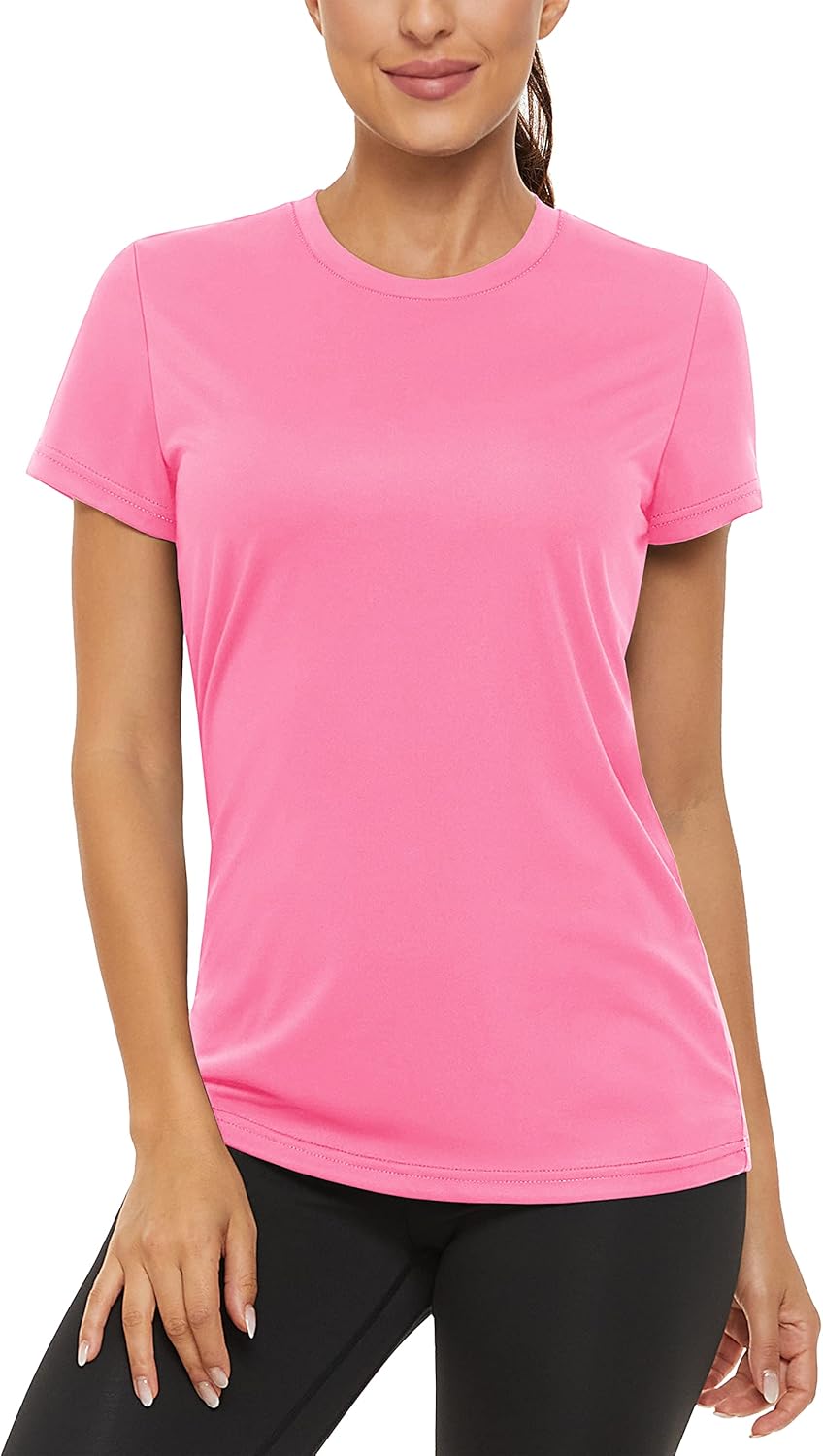 TACVASEN Women's T-Shirt Short Sleeve Outdoor Sport Shirt Quick Dry UV Protection UPF 50+ Tops Quick Dry Summer Running T Shirt