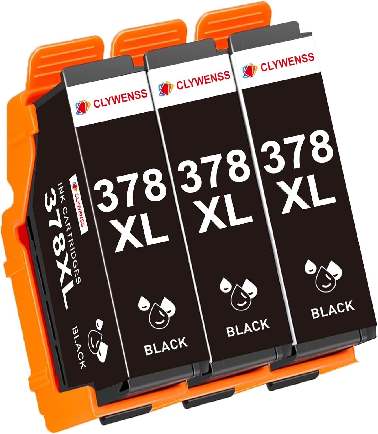Clywenss 378 XL Black Ink Cartridges Compatible with Epson 378XL for Expression Photo XP-8700 XP-8500 XP8700 XP8500 XP-8505 XP-8600 XP-8605 XP-8800 XP-8805 XP8505 XP8600 HD XP-15000 XP15000, 3-Pack