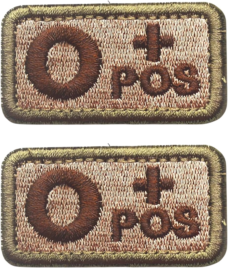2 PCS Blimark Blood Type Patches, O+ Positive POS Patches, Hook and Loop, Embroidered Tactical Morale Patch for Backpacks, Clothing, Jeans, Hats, Bags, Helmets, Jersey, Army Vests,T-Shirts