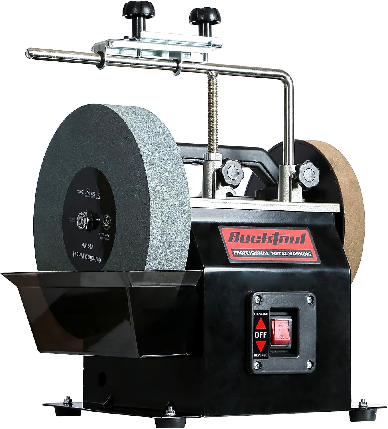BUCKTOOL 250mm Wet Bench Grinder, 180W Wet Stone Sharpening and Honing System, 230~240V Water Cool Grinding Machine for Knife, Chisel, Scissor Sharpening