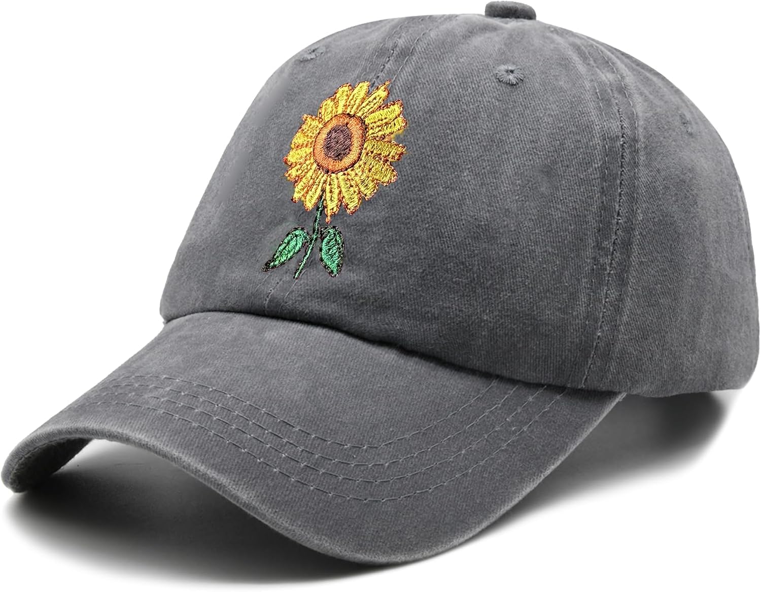 Women's Sunflower Hat Adjustable Washed Vintage Baseball Cap