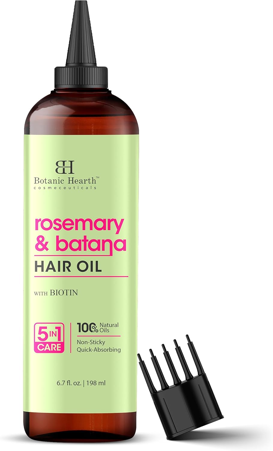 Botanic Hearth Rosemary & Batana Hair Oil (6.7 fl oz) | Revitalizing and Strengthening Hair Treatment for Fuller, Healthier-Looking Hair | Paraben Free | Suitable for All Hair Types