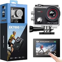 AKASO EK7000 Pro 4K Action Camera with Touch Screen EIS 131ft Waterproof Camera Remote Control 5x Zoom Underwater Camera with Helmet Accessories Kit