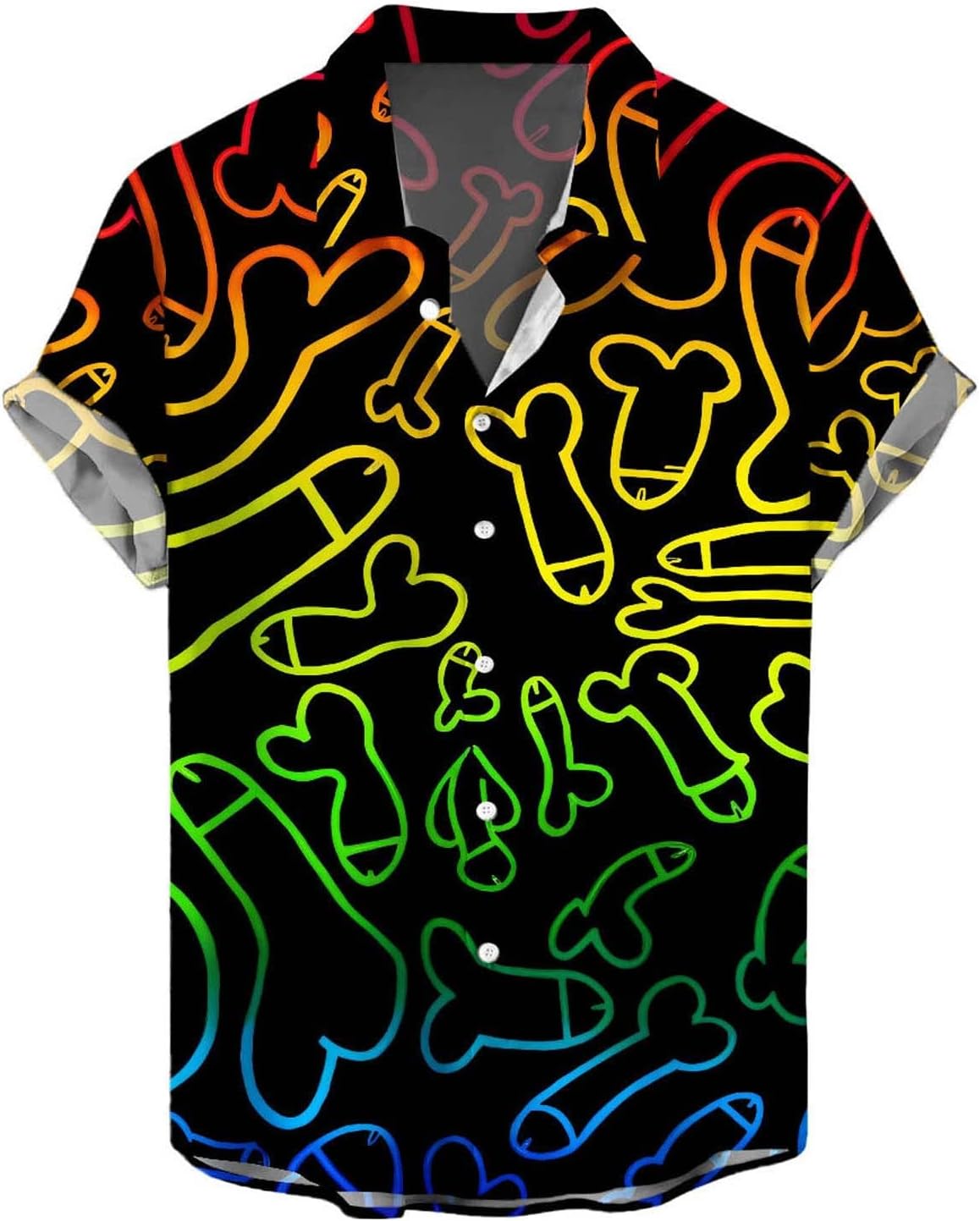 Short Sleeved Summer Casual Hawaii Shirts for Men Funky Shirts for Men Casual Short Sleeved Summer Holiday Beach Hawaiian Shirt Funny 3D Printed Beach Shirt Holiday Clothes