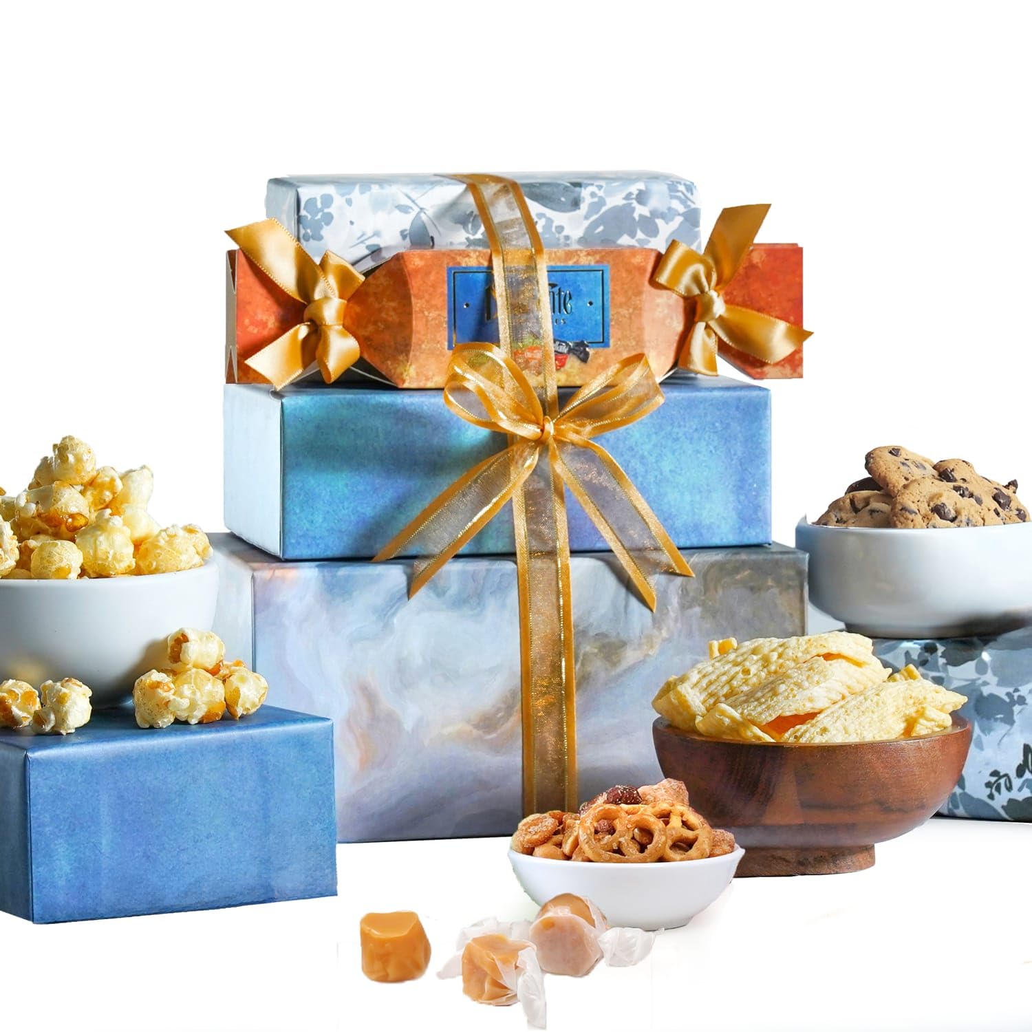 Broadway Basketeers Food Gift Basket Tower Snack Gifts for Fathers Day, Women, Men, Families, College, Delivery for Birthday, Sympathy, Appreciation, Thank You, Get Well, Congratulations