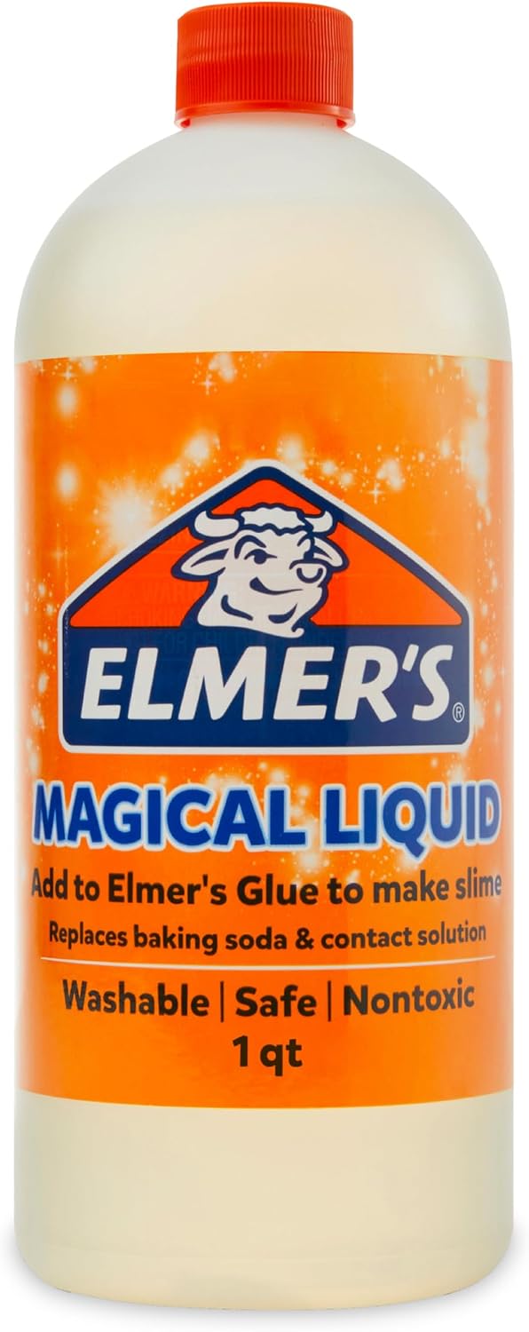 Elmer's Magical Liquid, Slime Activator Solution, Safe and Washable, 1 Quart - Updated Formula for Double the Slime Output