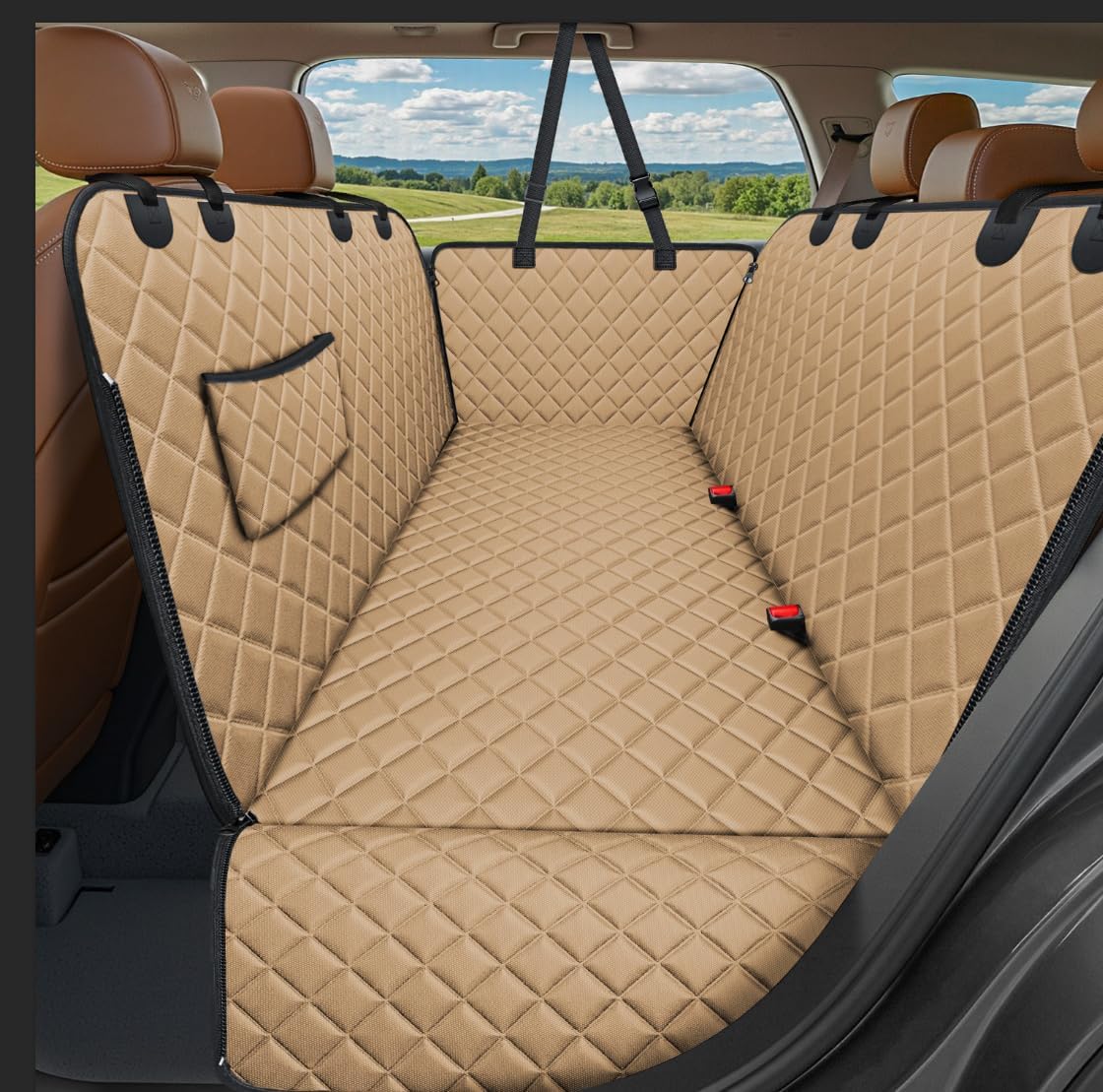 URPOWER Dog Car Seat Cover for Back Seat, Waterproof Hammock for Car & SUV