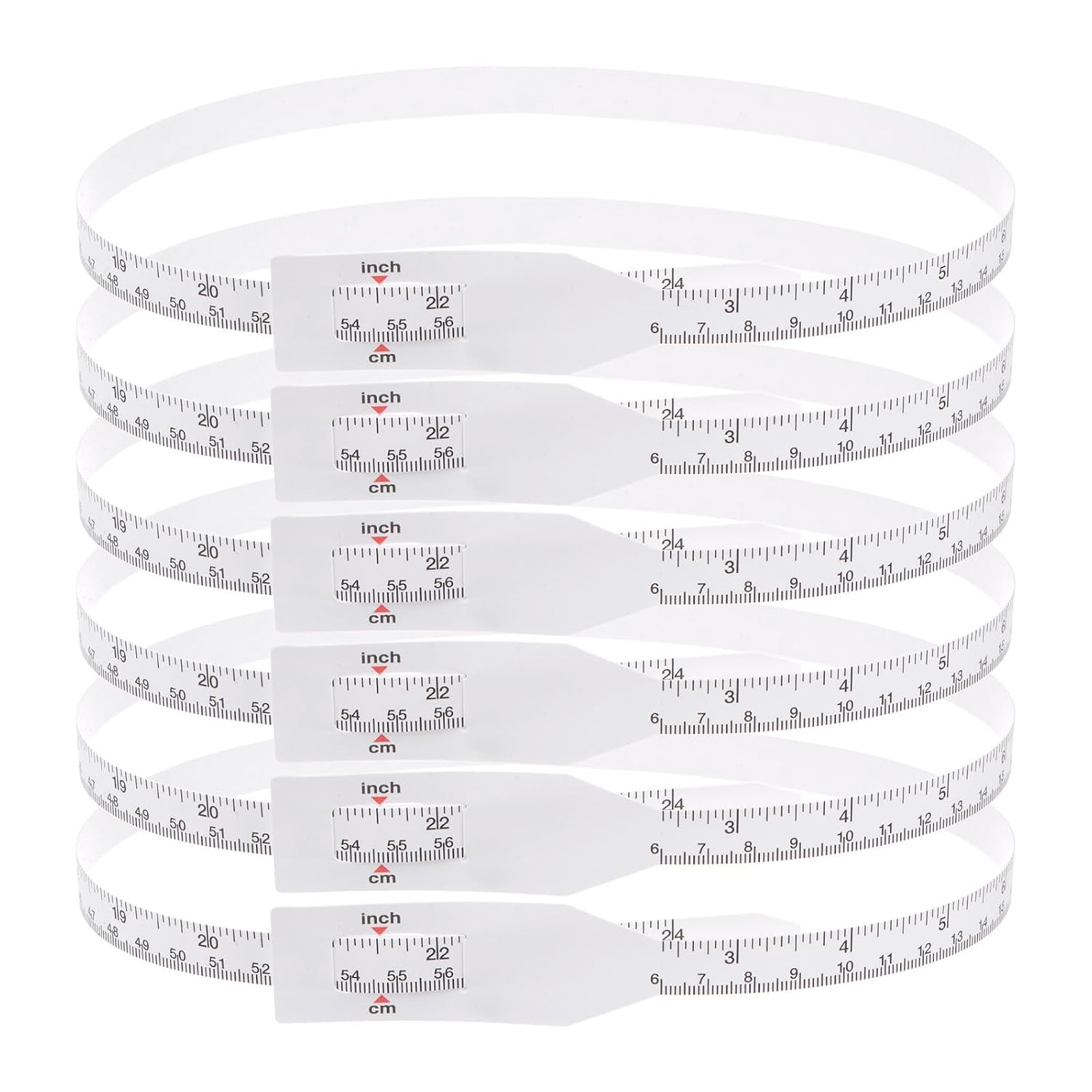HARFINGTON 6Pcs Head Circumference Tape 24"(60cm) Plastic Measuring Rule Measure for Child Head Arm Circumference, White