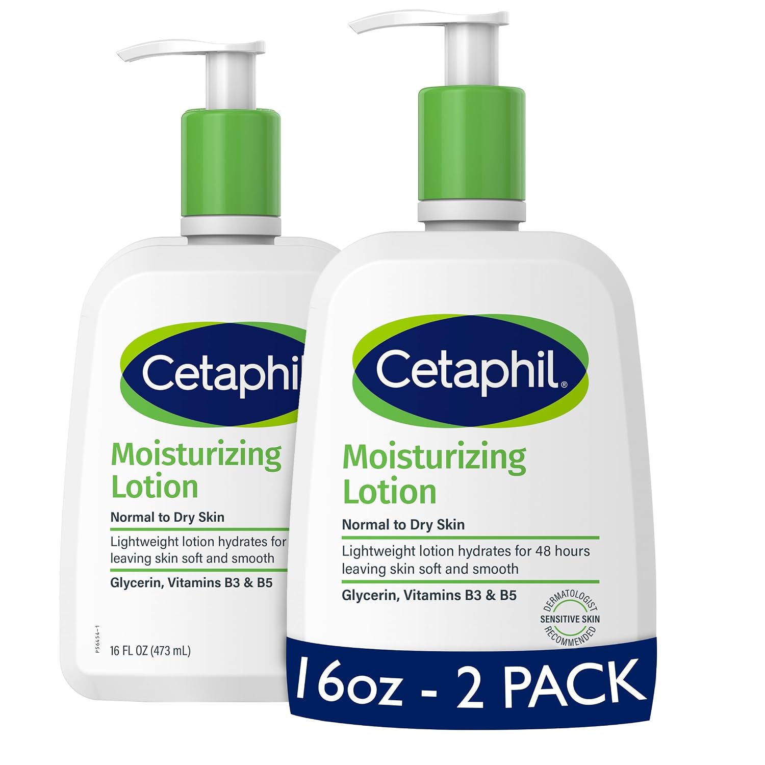 Cetaphil Body Moisturizer, Hydrating Moisturizing Lotion for All Skin Types, Suitable for Sensitive Skin, NEW 16 oz Pack of 2, Fragrance Free, Hypoallergenic, Non-Comedogenic
