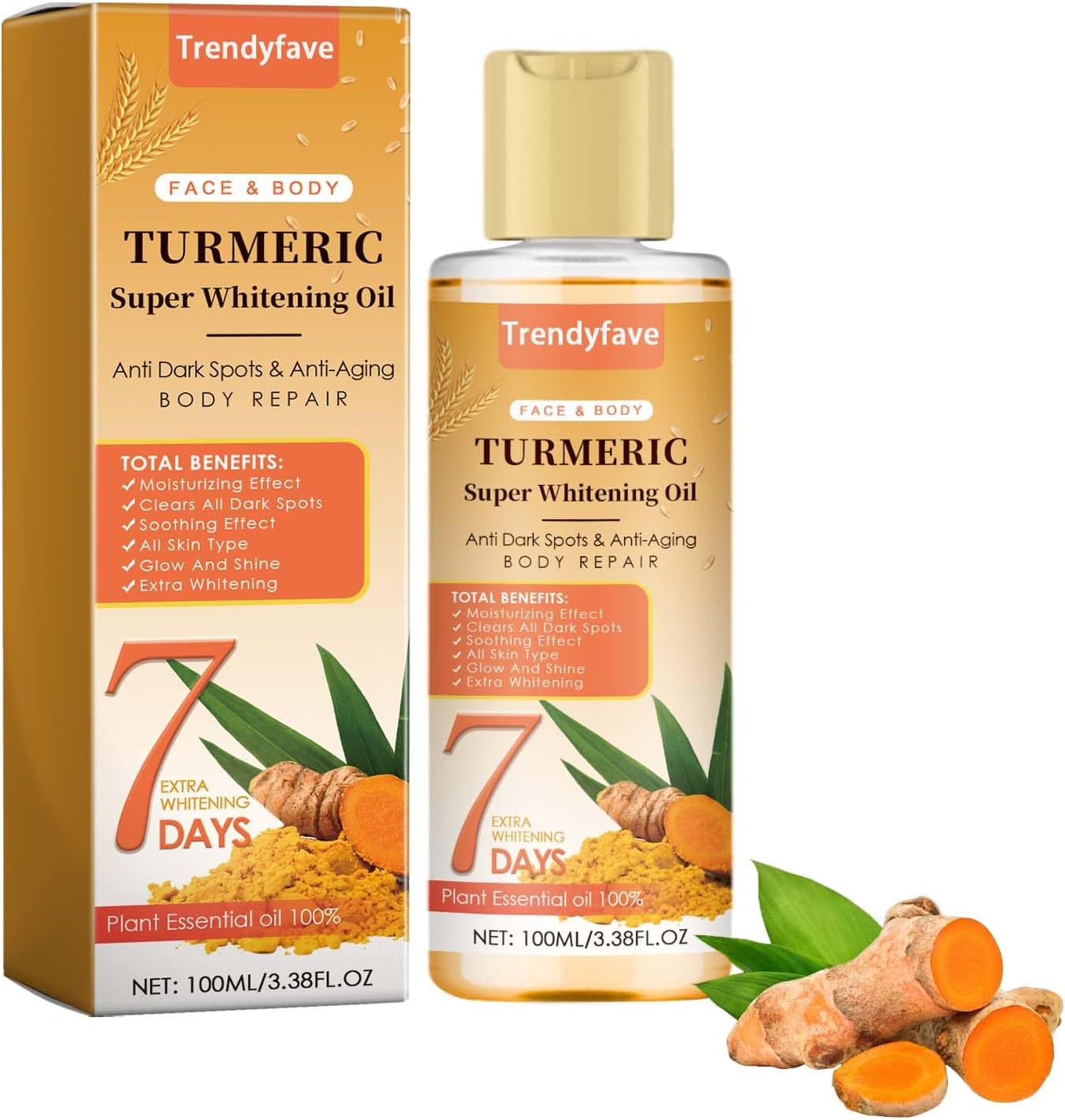 Turmeric Oil, Turmeric Oil for Skin, Massage Oil, Hydrating Body Oil, Anti Dark Spots, Moisturizing Body Oil, Body Oil for Dry Skin, Body Oil for Face and Skin Care, 100ml