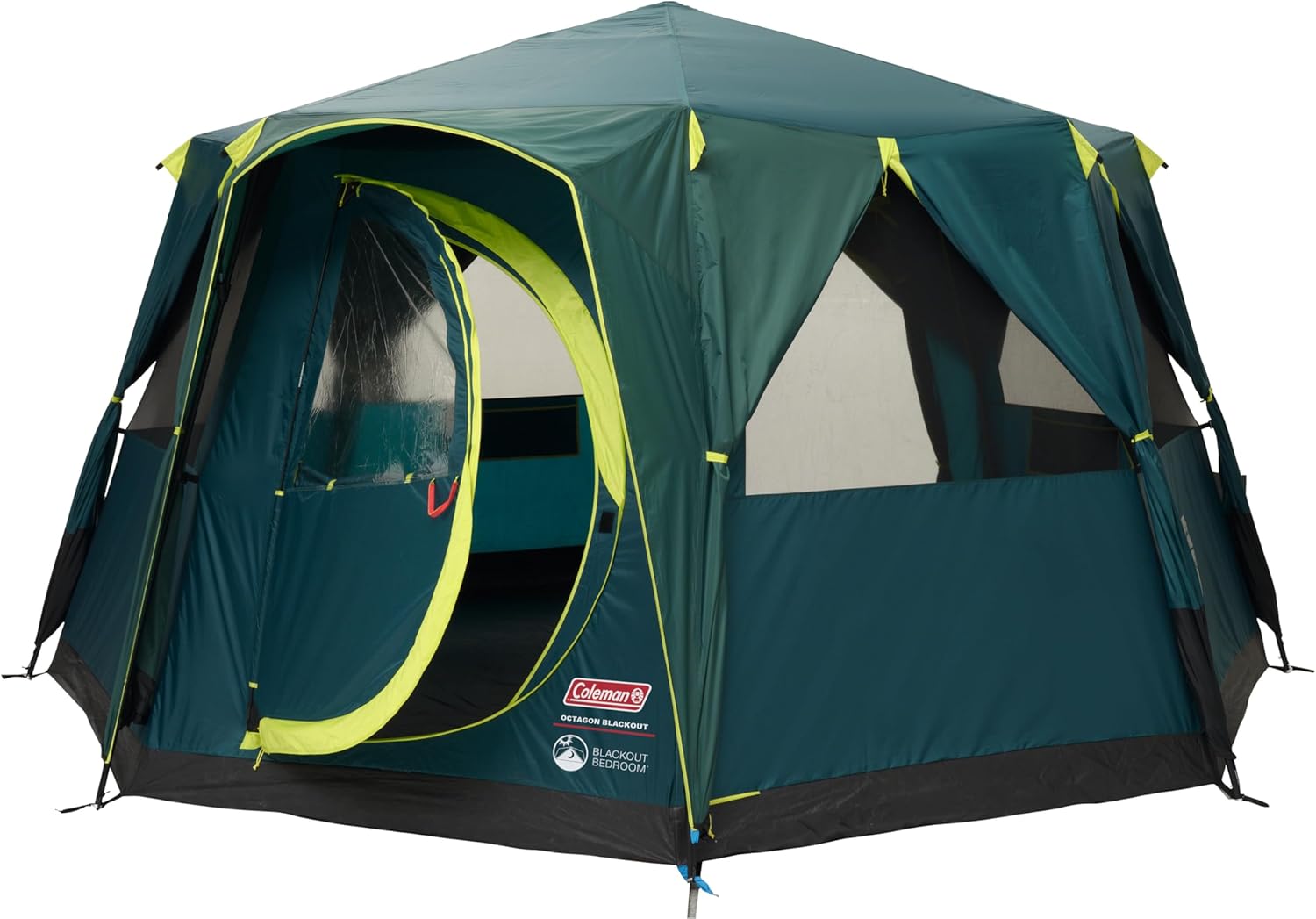Coleman Tent Octagon, 6 Man Festival Dome Tent, 6 Person Family Camping Tent with 360° Panoramic View, Stable Steel Pole Construction, Sewn-in Groundsheet, 100 Percent Waterproof