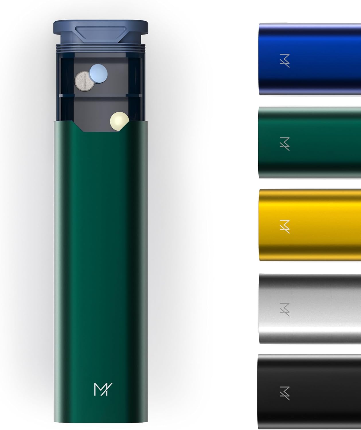 The Pill Box - Premium Metal 7 Day Weekly Pill Organiser by Mannox (Forest Green)