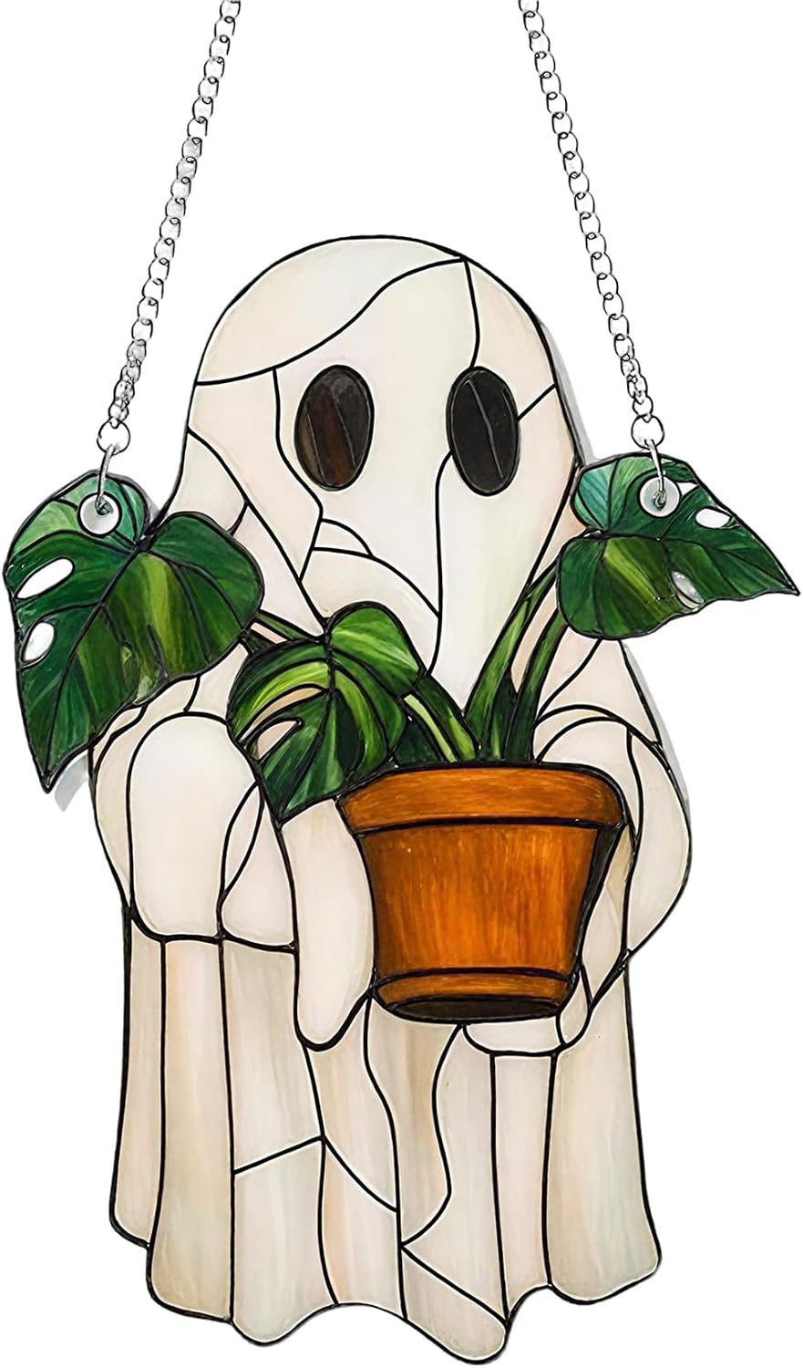 Cute Acrylic Ghost Plant Suncatcher, Sun Catchers For Garden