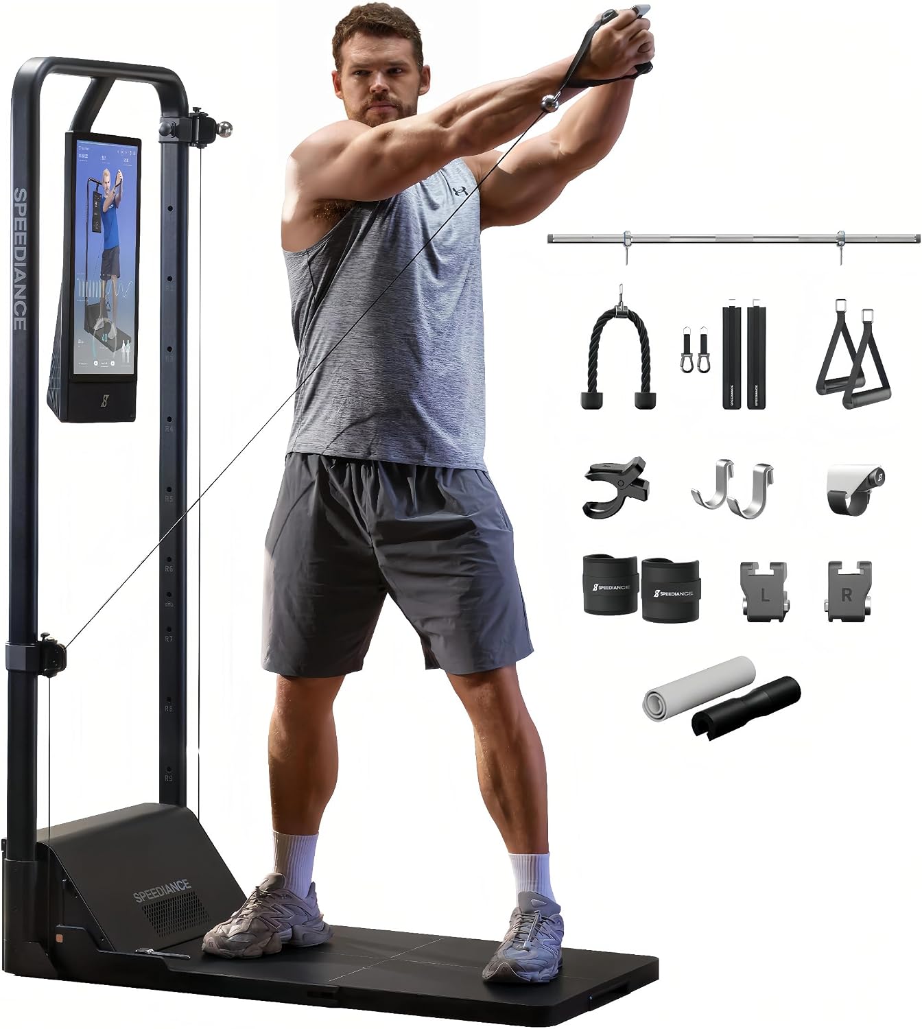 Speediance Smart Home Gym, Multi-Functional Gym Machine for Full Body Strength Training, All-in-one Gym Equipment, Digital Weight System, Workout Station, Squat Rack, Gym Monster 2