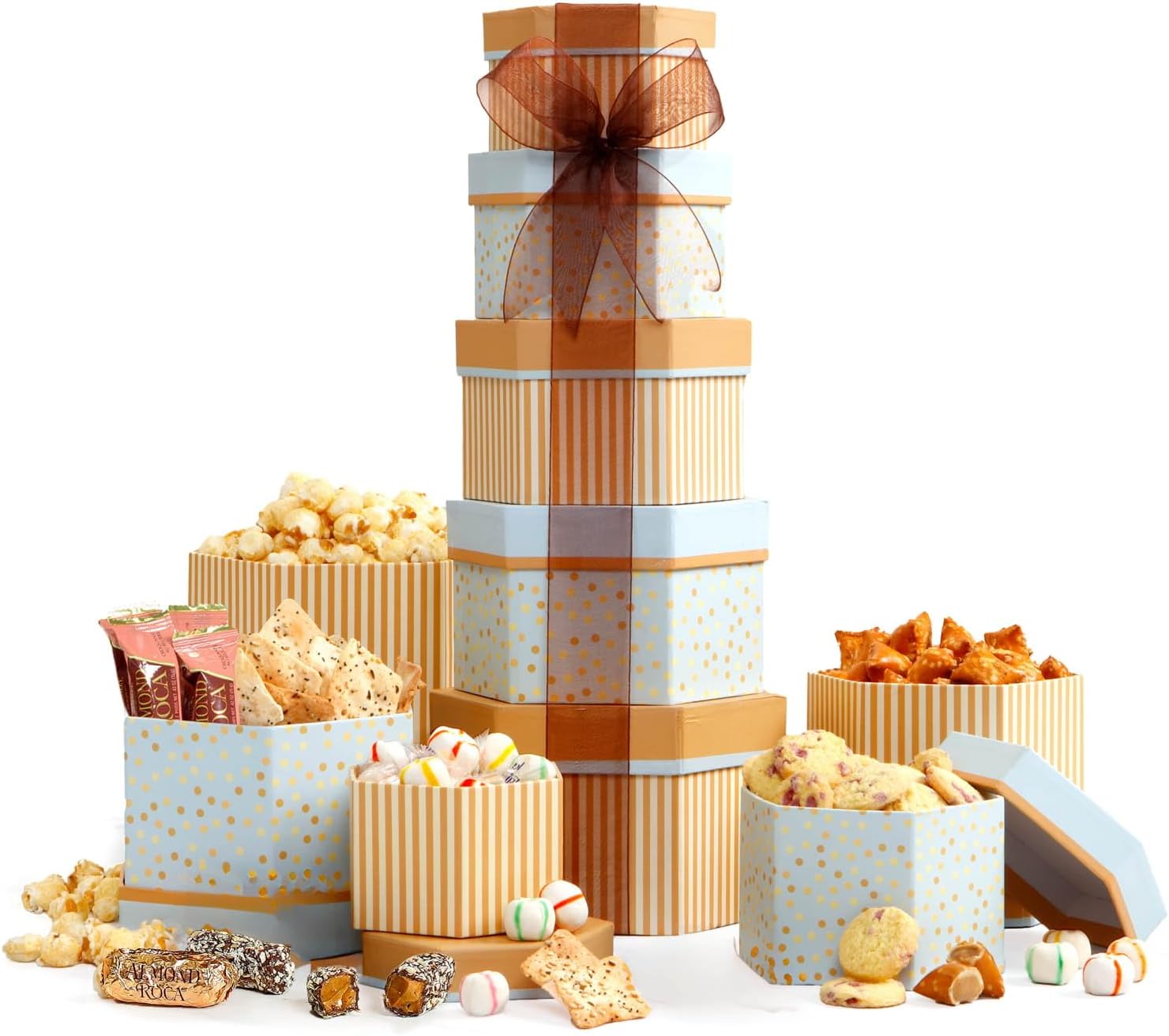 Broadway Basketeers Gift Basket Tower Snack Gifts for Women, Men, Families, College – Appreciation, Thank You, Congratulations, Corporate, Get Well Soon Care Package