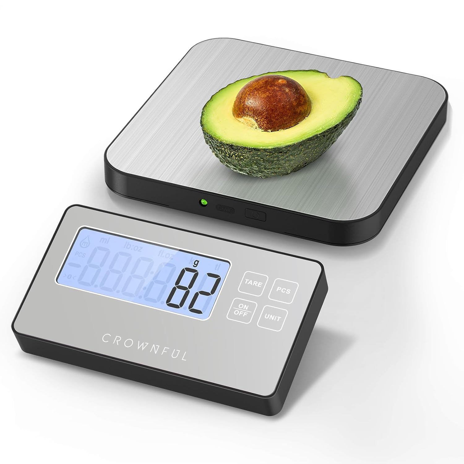CROWNFUL Split Food Scale, 33lb Wireless Kitchen Scale with Remote LCD Display