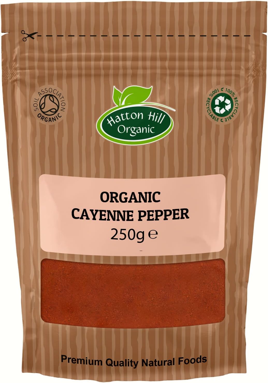 Organic Cayenne Pepper 250g by Hatton Hill | Cayenne Pepper Rich, Deliciously Warm, Smoky Aroma, Make it an Appealing Addition to Many Dishes.