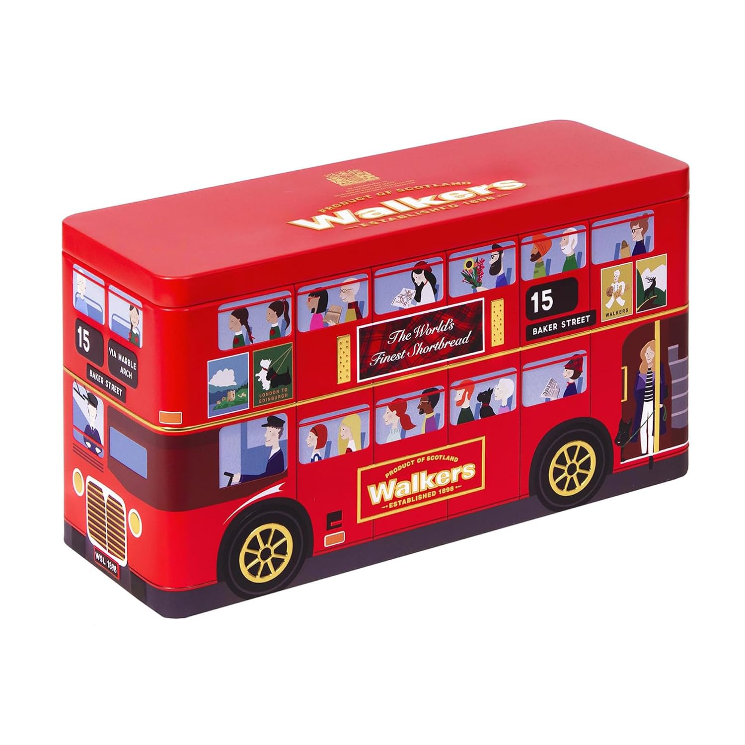 Walker's Shortbread London Bus Commemorative Tin, All-Butter Shortbread Cookies, 8.8 Oz