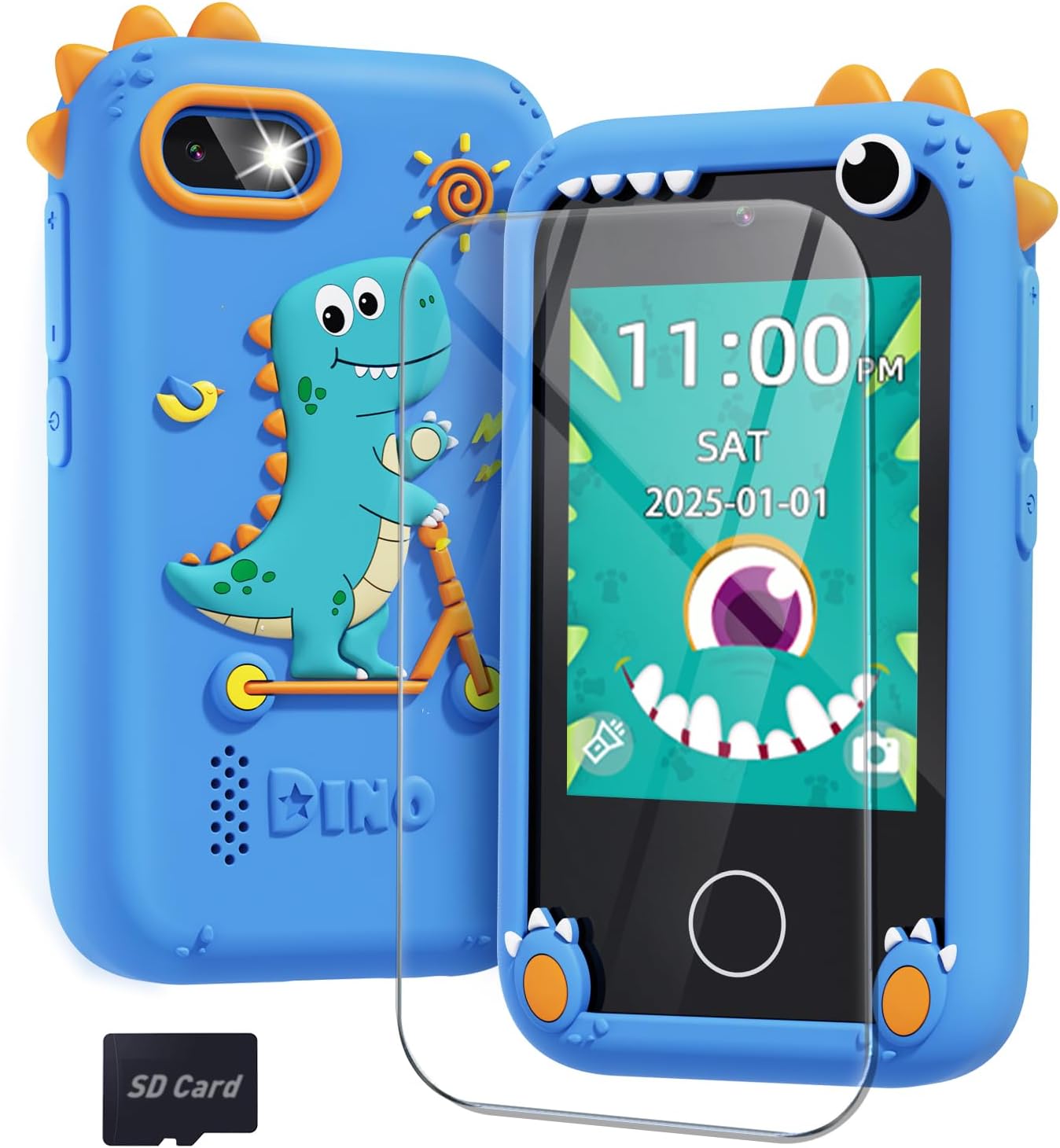 BAISIQI Kids Smart Phone for Boys Ages 3-8, Dinosaur Phone Toys with Dual Camera, Toddler Touchscreen Phone Educational Toys for Kids, Christmas Birthday Gifts for 3 4 5 6 7 8 9 10 Year Old Boys