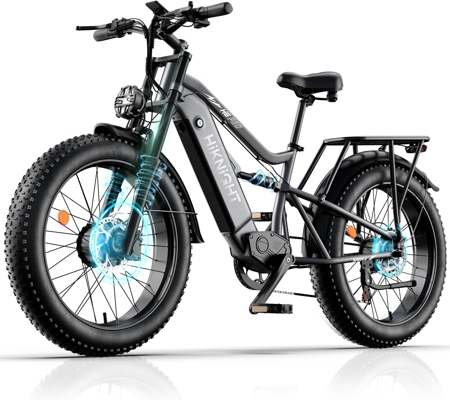 Electric Bike for Adult, 52V 20Ah Peak 3000W Dual Motor 26" Fat Tire Ebike, Max 38Mph & 30-90 Miles Full Suspension, Mountain E Bicycle for Men