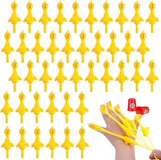 POPLAY 42PCS Flying Chicken Slingshot, Flicking Rubber Chickens Sling Shot Funny Gag Gifts for Kids Adults Party Favors Birthday Goodie Bags Stuffers Novelty Classroom Exchange Gifts