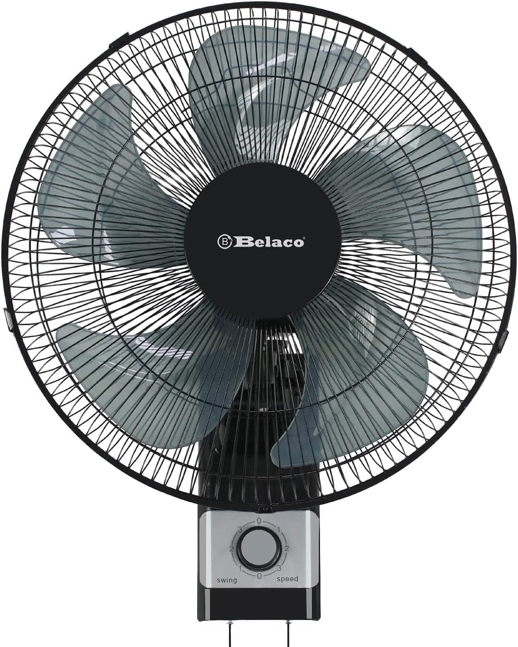 Belaco Wall Fan 16 Inch Wall Mounted 3 Speed Mode Oscillation Fan | Tilt Head Easy Install High Airflow 40w Cooler for Summer