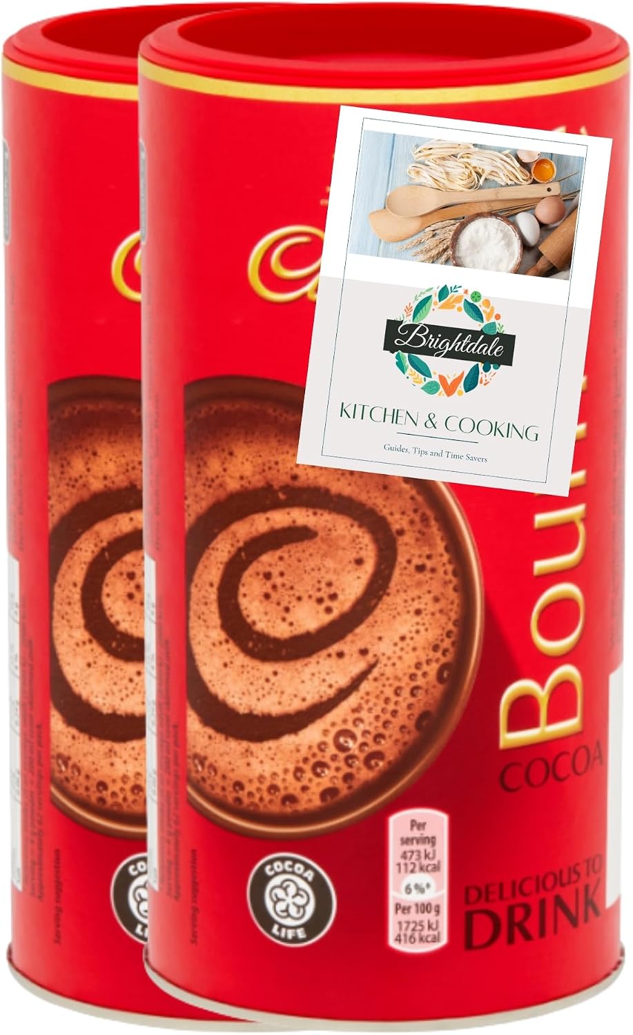 Cocoa Powder Bundle with Bourneville Cocoa 250g 2 Pack + Brightdale Kitchen Booklet