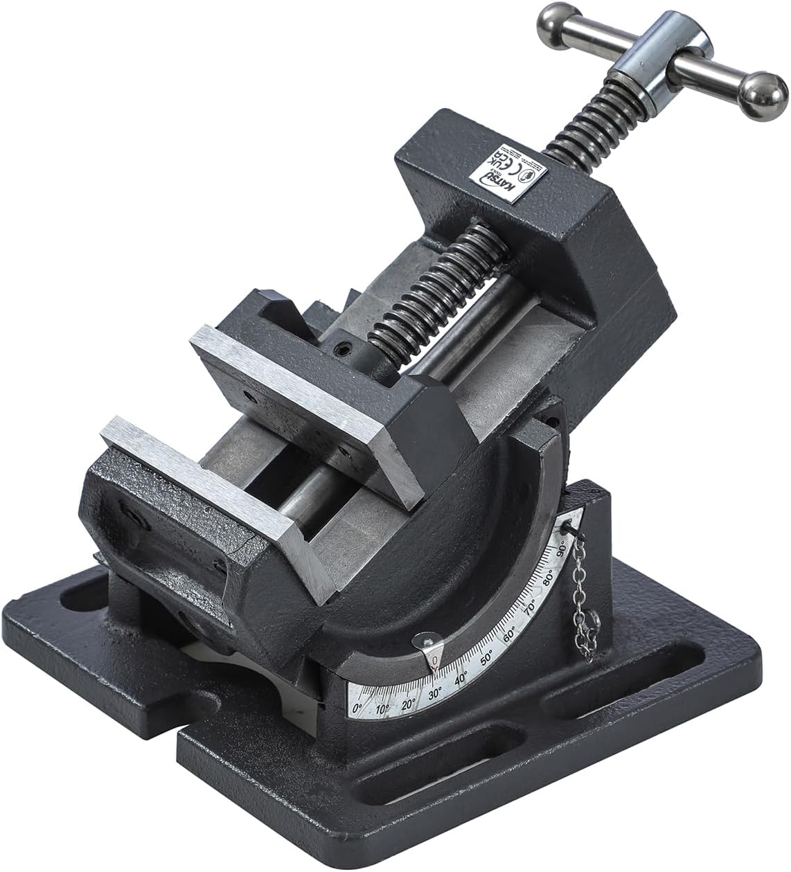 KATSU Tilting Drill Press Vice 3 Inch 75mm, Professional Pillar Drill Machine Milling Tilting Angle Vice for Steel Work Workbench Table Bench Clamp Benchtop 4021633