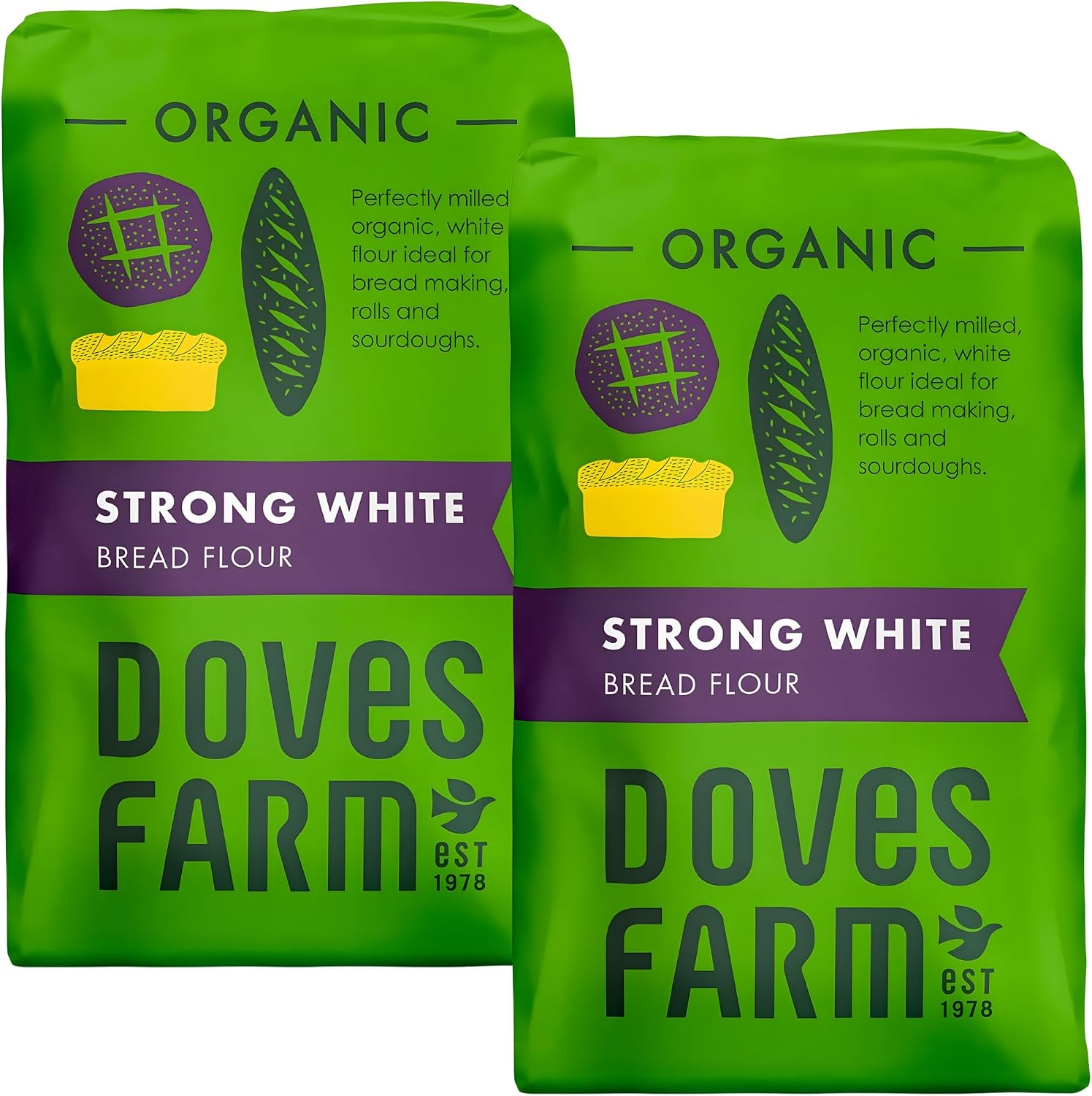 Doves Farm Strong White Bread Flour 2 X 1.5Kg