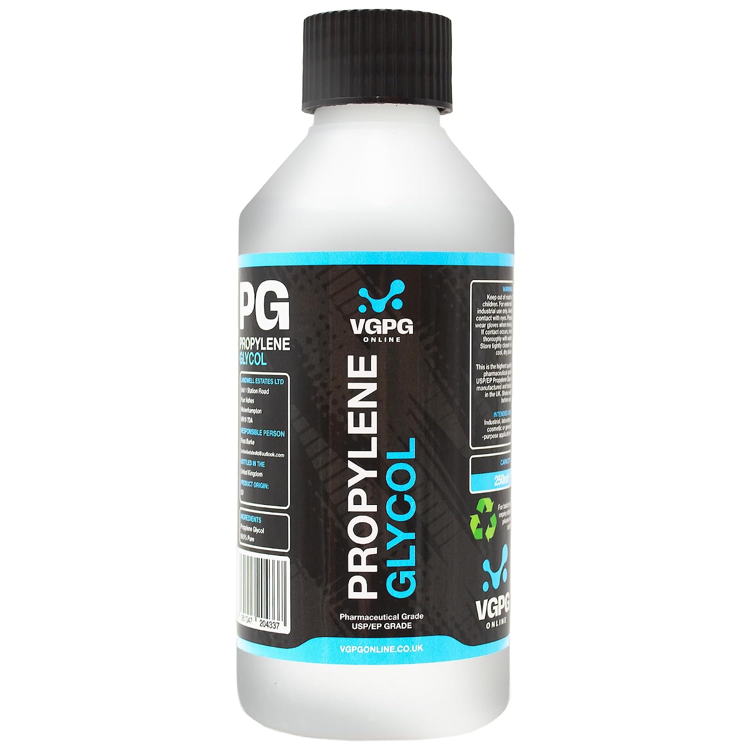 Propylene Glycol Pharmaceutical Grade (250 ml) USP/EP Highest Purity PG Liquid for Industrial, Cosmetic, Personal Care and General Purpose Use