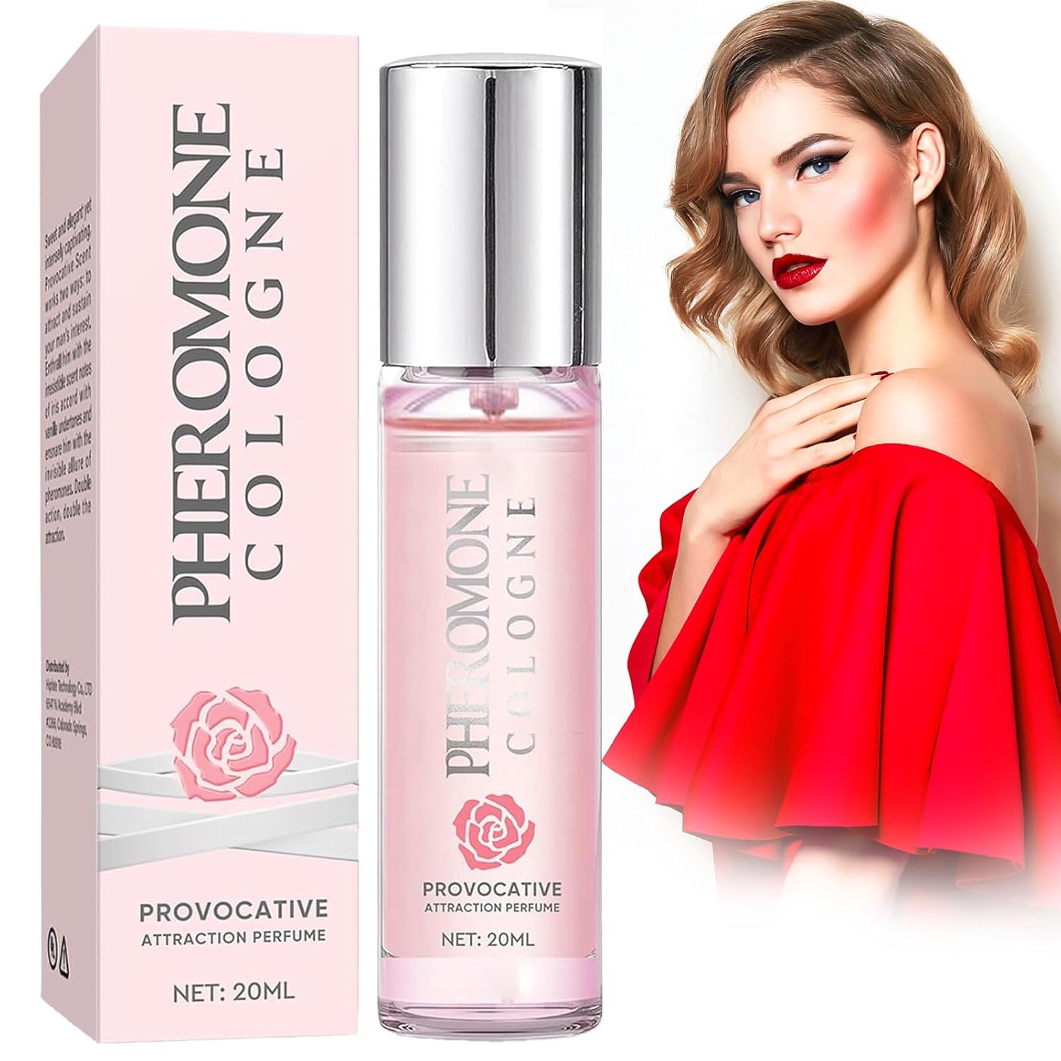 Pheromones Perfumes for Women, Pheromone Perfume with Unique Scent, Portable Pure Women Pheromone Perfume, Roll-on Design, Elegance & Long Lasting, 20 ML