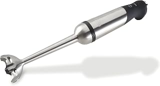 All-Clad Electrics Stainless Steel Immersion Blender 2 Piece Turbo Function 600 Watts Detachable, Variable Speed Control, Hand Blander, 9-1/4-inch