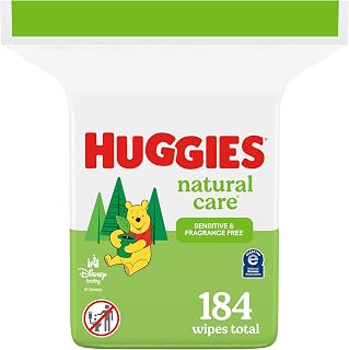 Huggies Natural Care Sensitive Baby Wipes, Unscented, Hypoallergenic, 99% Purified Water, 1 Refill Pack (184 Wipes Total)