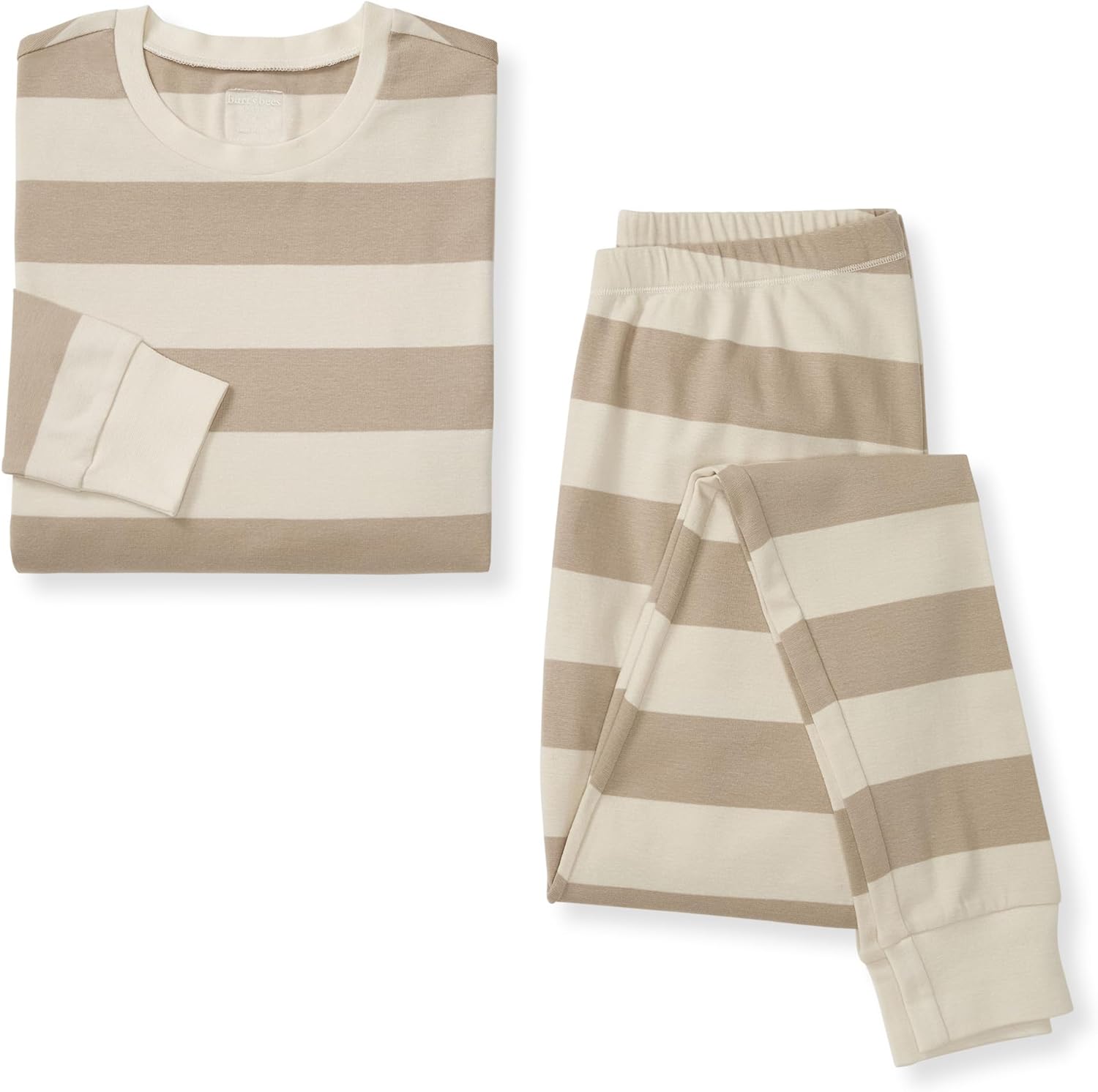 Burt's Bees Baby womens Organic Cotton Pajamas, Mommy & Me Rugby Stripe Pj Set