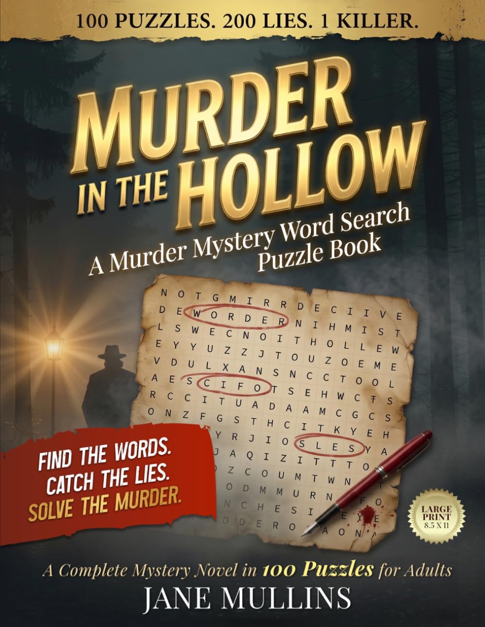 MURDER IN THE HOLLOW: A Murder Mystery Word Search Puzzle Book