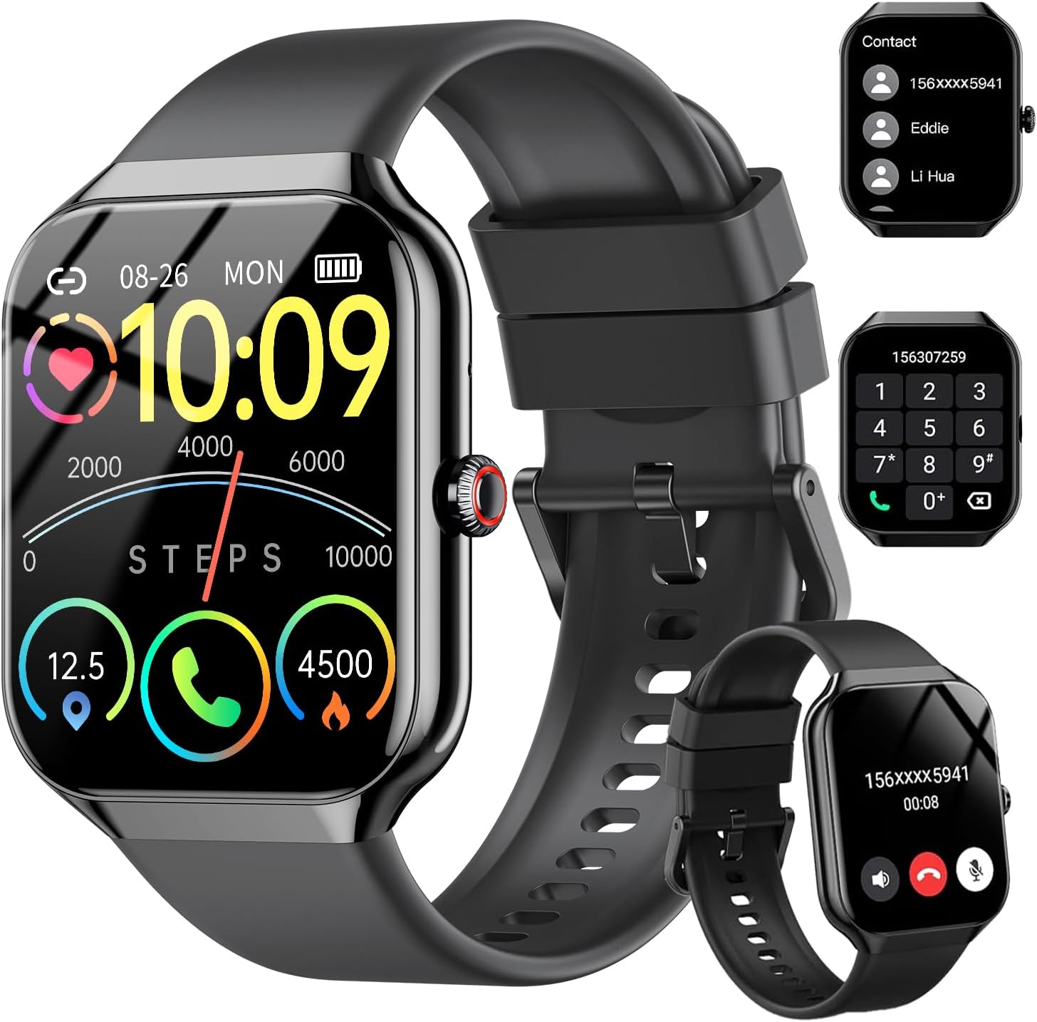 Smart Watch for Men Women Answer/Make Call, 1.96" HD Touch Screen SmartWatch,Heart Rate/SpO2/Sleep Monitor, 100+ Sport Activity Tracker Step Counter, IP68 Waterproof Fitness Tracker for Android iOS